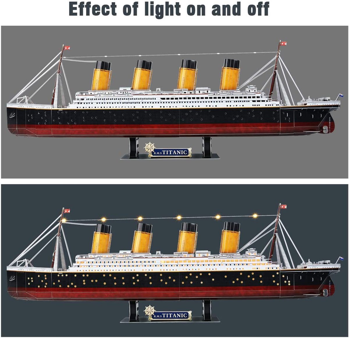 Cubic Fun - 3D Puzzel Titanic LED (2010328) — afbeelding 3