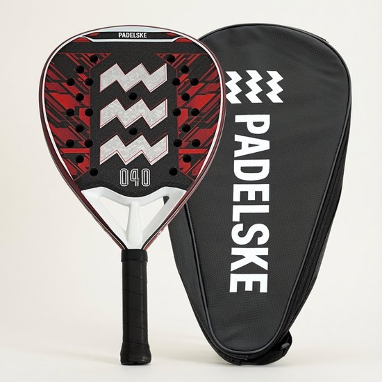 Padelske EINDJE 3K Carbon Padel Racket - Ruwe Sandcoating & 3D-afwerking - Druppelvormig - Inclusief Gratis Premium Padelhoes
