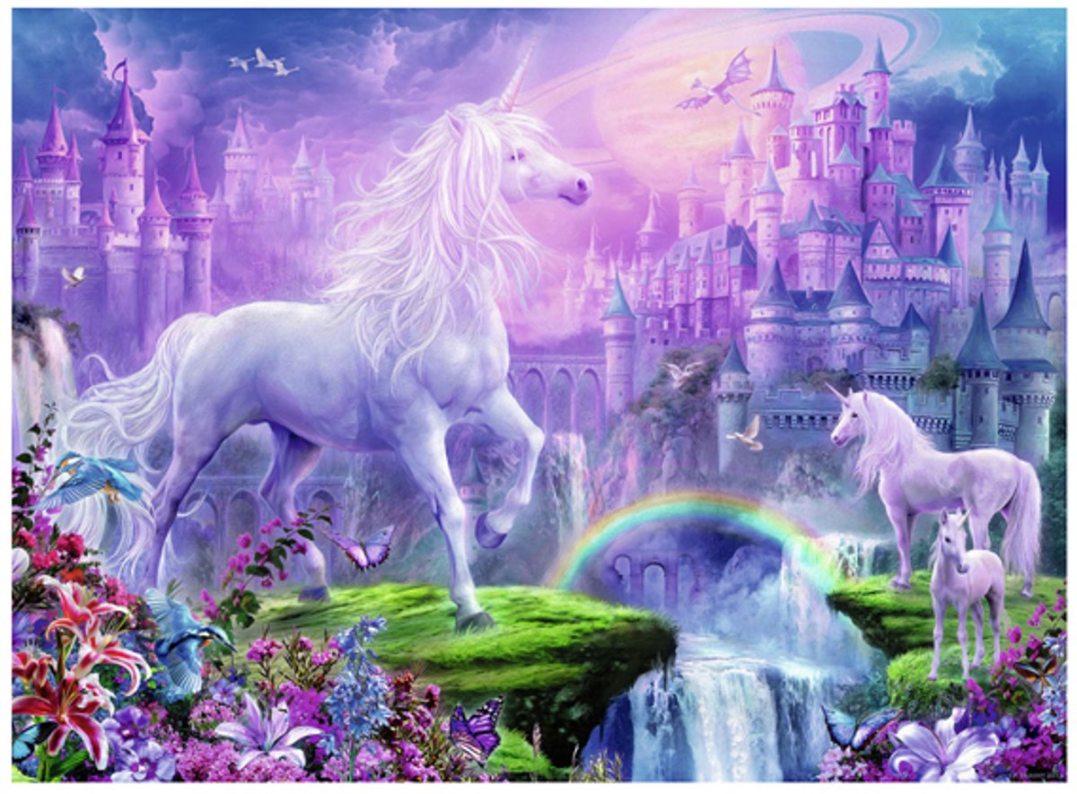 Ravensburger puzzel Koninkrijk van de Eenhoorns (glitter) - Legpuzzel - 100 stukjes — afbeelding 5