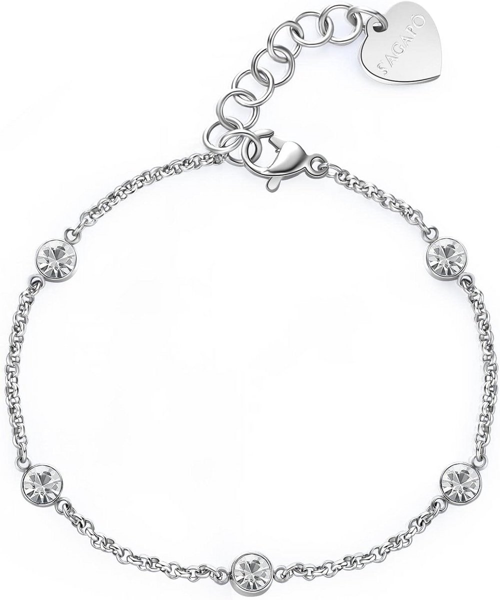 Damesarmband van roestvrij staal met kristallen - Luce-collectie