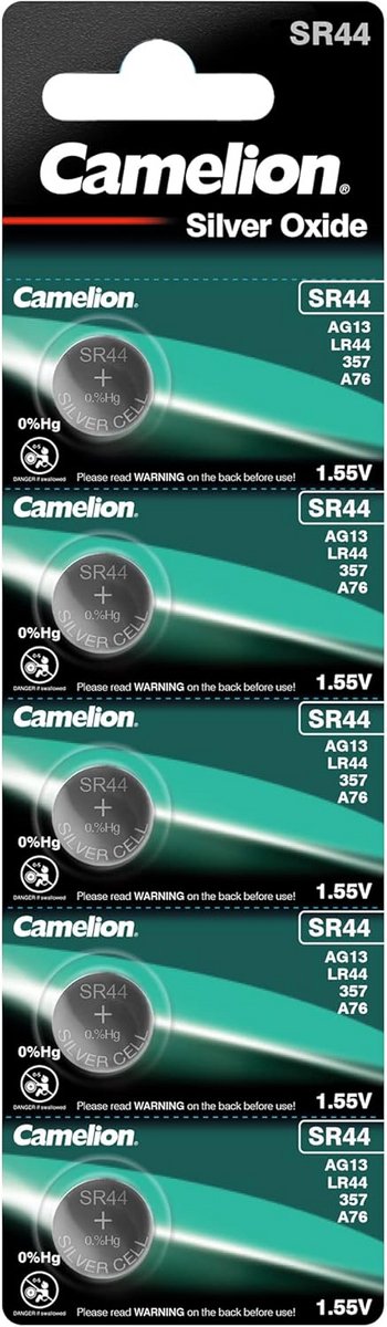 Camelion SR44 Zilveroxide Knoopcelbatterij 1,5V (5 Stuks)