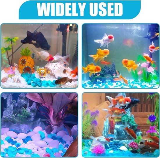AzureRay Lichtgevende Kiezelstenen – 200 Stuks – Oceaanblauw – Hars – Oplaadbaar Zonder Stroom – Voor Tuin, Aquarium, Pad & Decoratie
