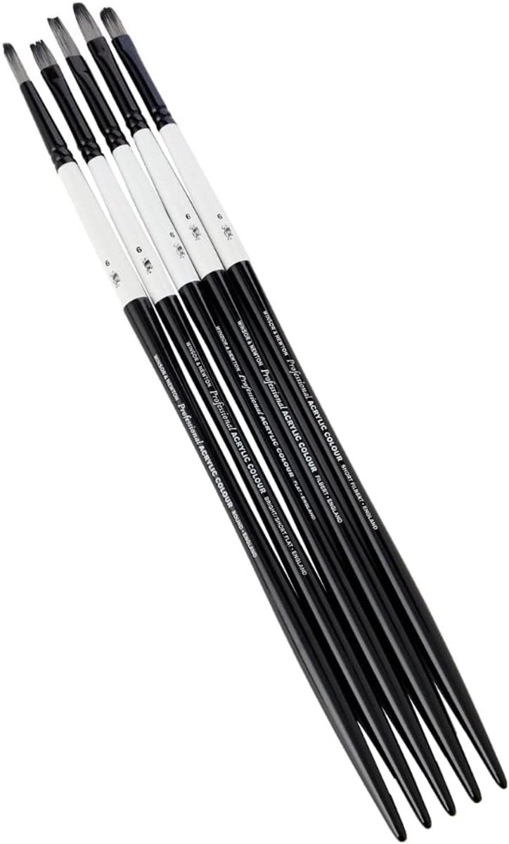 Professionele Acrylborstels Set Langsteel 5-delig