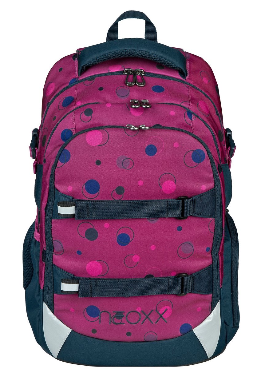 neoxx Schoolrugzak met laptopvak Active Pro School Backpack Bubble Me Around (rood)paars