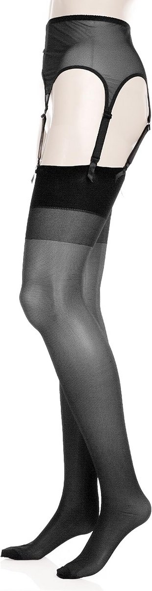 Jarretelgordel met 6 Verstelbare Clips in Powermesh - Verstelbare Lengte en Breedte voor een Perfecte Pasvorm, tot Maat 62 (4XL)