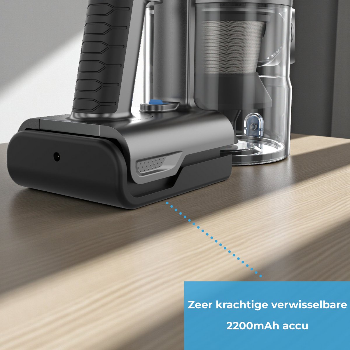 Innova® PowerVac Steelstofzuiger Draadloos - 500 Air Watts - met 4 verschillende opzetstukken - Draadloze Stofzuiger - Zonder zak op accu - Vacuum Cleaner — afbeelding 6