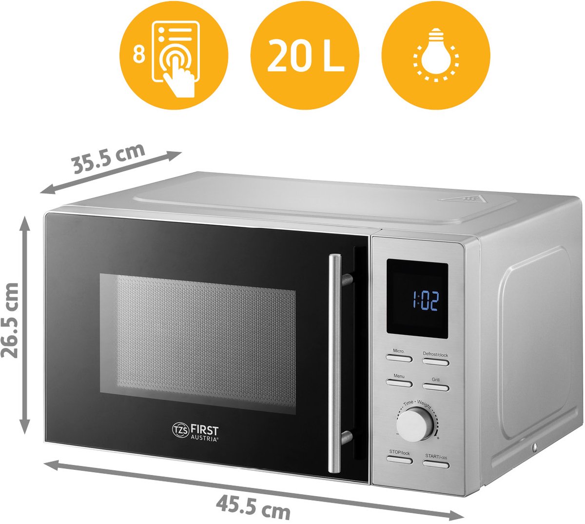 TZS First Austria Vrijstaande Magnetron - Grill thumbnail 4