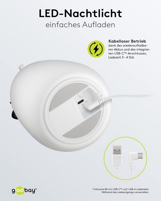 LED nachtlamp voor kinderen met draadloze oplaadfunctie, 3 lichtmodi en 7 kleuren RGB-verlichting — afbeelding 4