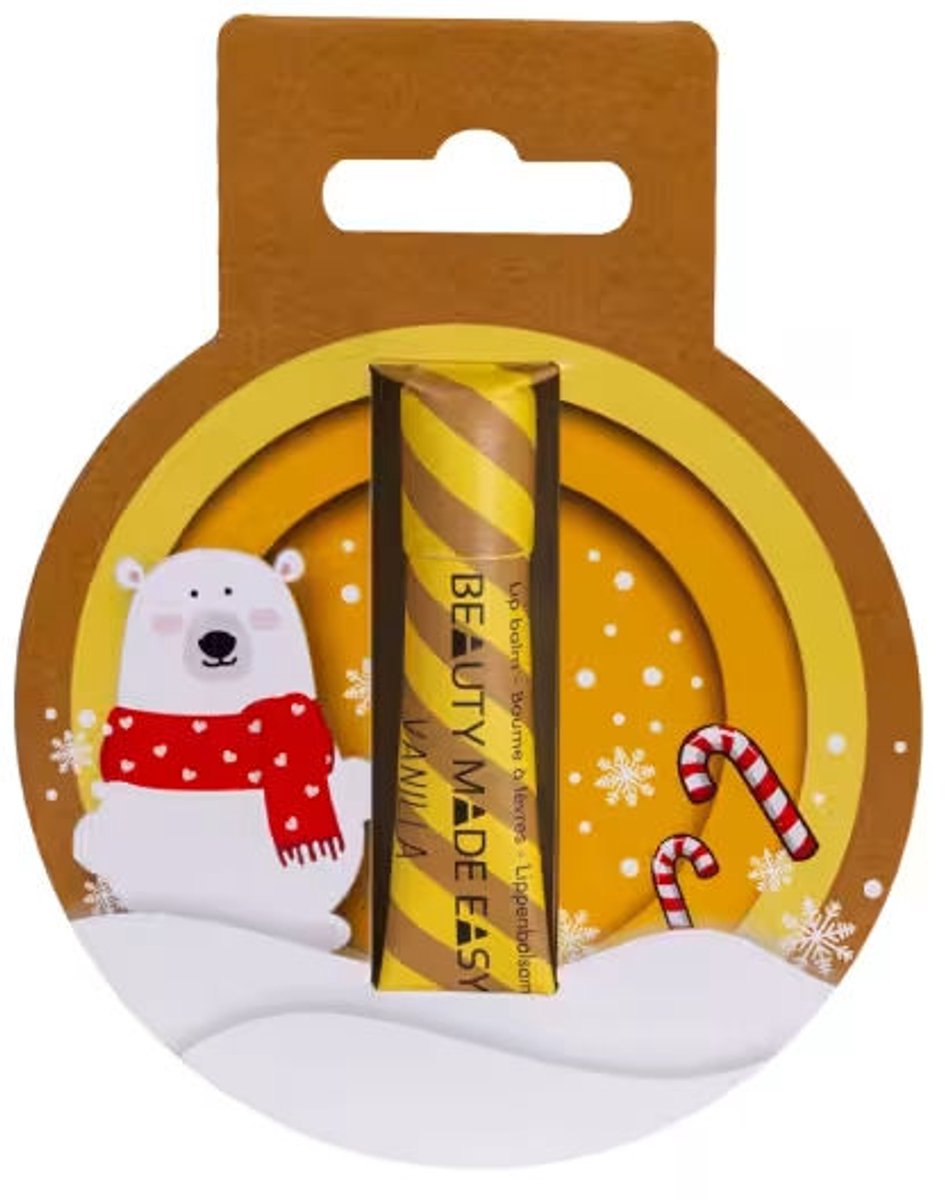 Beauty Made Easy- Natuurlijke Lipbalm Vanille- Kerst- Plasticvrij