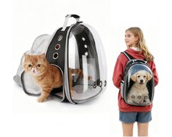 Transparante Kattenrugzak -Pet Carrier Rugzak met Uitbreiding – Katten & Kleine Honden – Transparant Bubble Venster – Opvouwbaar & Ademend – Reisrugzak voor Vliegtuig, Auto & Openbaar Vervoer