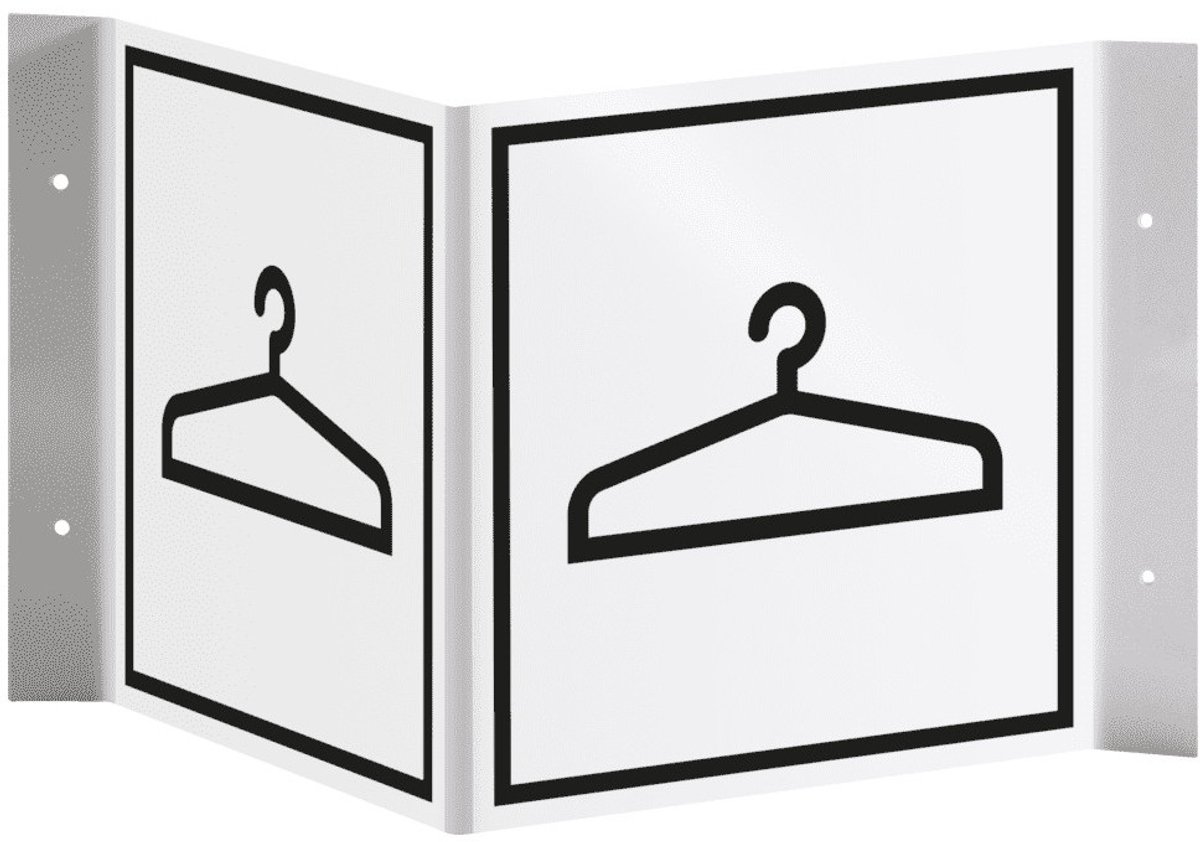 Panorama garderobe tekstbord, 300 x 150 mm - kunststof