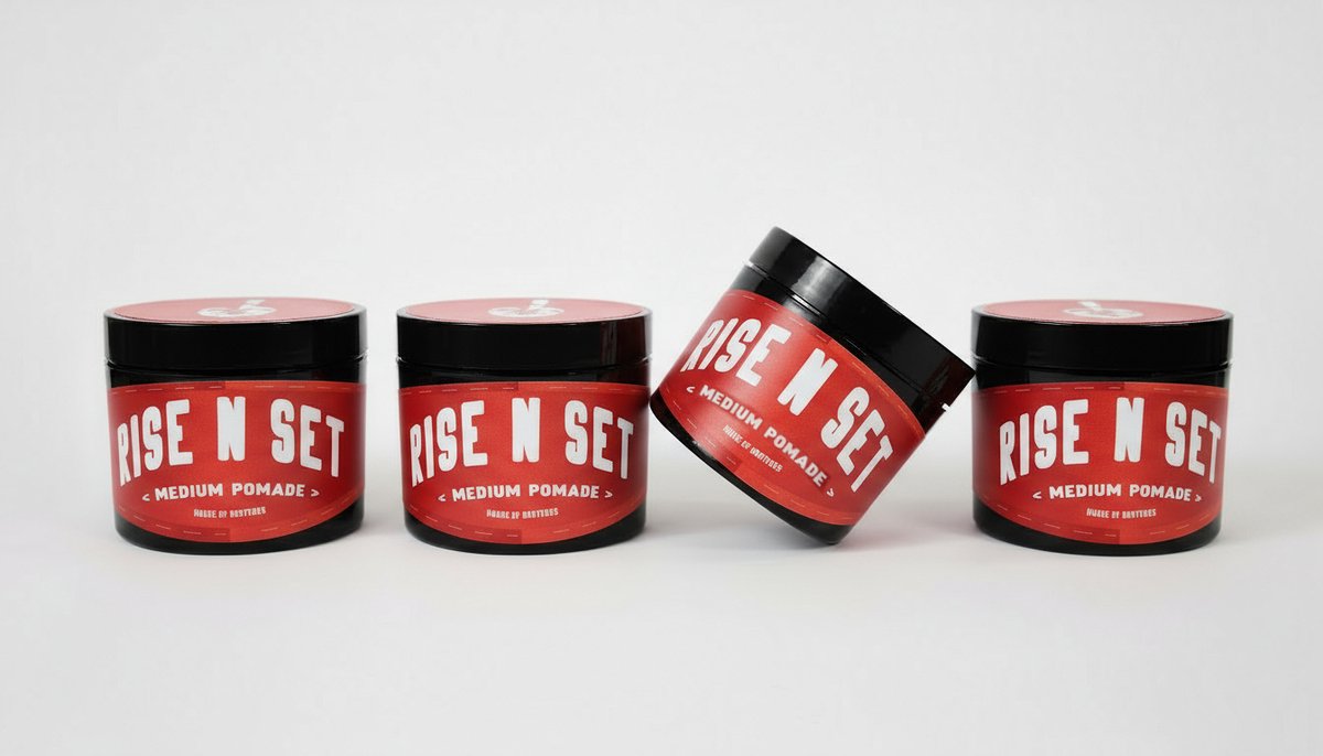 Rise n Set Pomade Voordeelbundel - Haarwax - Medium Hold - Natuurlijke Glans - Elk Haartype - 4×100ml (400 ml)