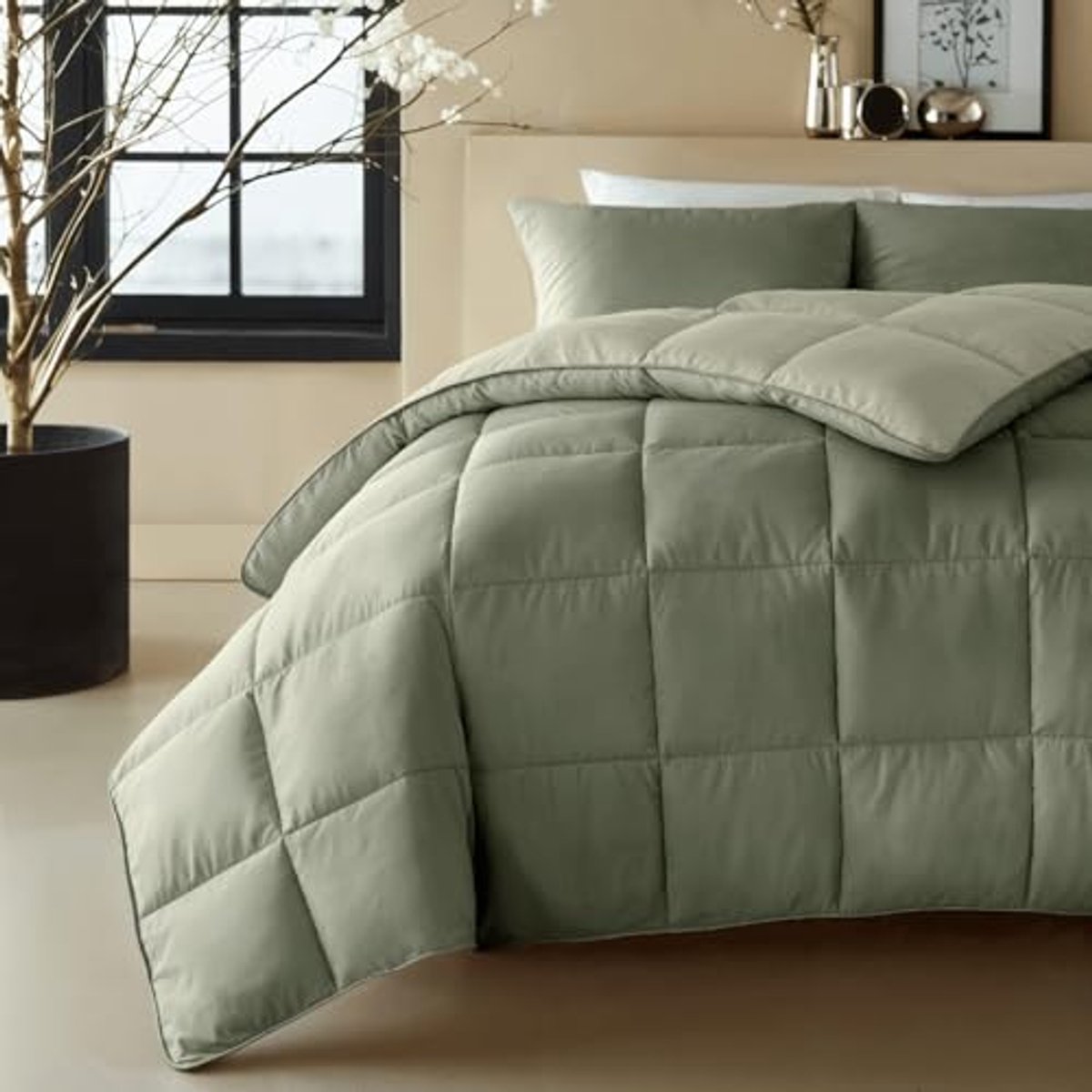 Luxe 2-in-1 Dekbed met Vaste Overtrek - Wasbaar & Hypoallergeen - Percale Katoen - Dekbed Zonder Overtrek - 200x200 cm
