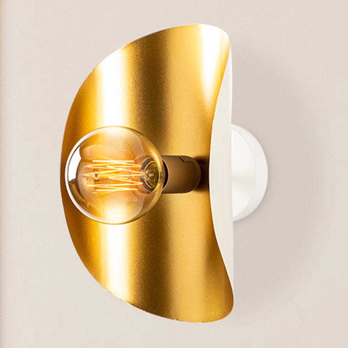 Sivani Wandlamp | IJZEREN BEHUIZING | Wit, Goud - Asir Group - Wandlampen - Wit; Goud - Metaal - Wandlampen -