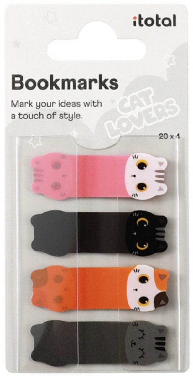 iTotal Page markers CAT 4.4x1.5cm 9gr 20 sticky bookmarks