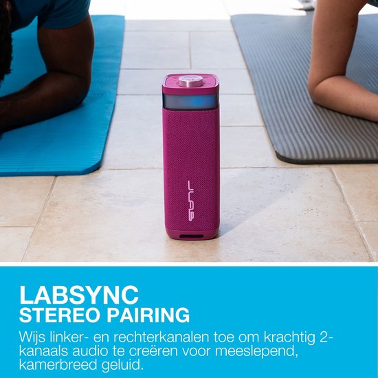 JLAB Jbuds Party Speaker - Bluetooth Speaker - Draadloze Speaker met 12 uur Batterijduur - 30 Watt - Multipairing - Equalizer via de App - IPX6 Waterproof - Mulberry van Merkloos — afbeelding 2