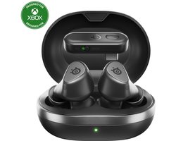Arctis GameBuds — Actieve Noisecancellation — Mobiele app met audiopresets — 40 uur accuduur met Qi-oplaadcase — Xbox, Mobile. PC, PS5— Zwart