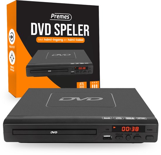 Premes DVD Speler Met HDMI - Full HD - 1080P - Inclusief HDMI, AV-Kabel En Afstandsbediening - USB - DVD En CD Speler