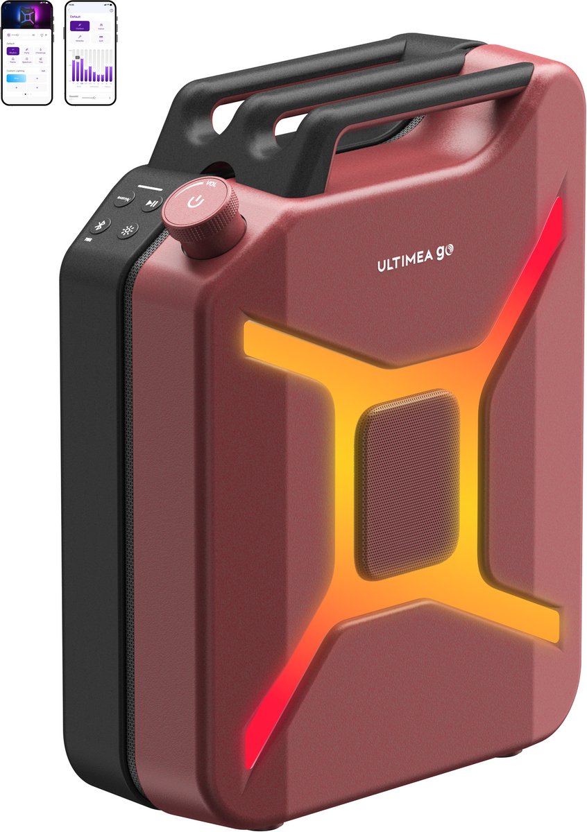 ULTIMEA Go - 360° Surround, RGB-Verlichting, Outdoor Draagbare luidspreker Rood