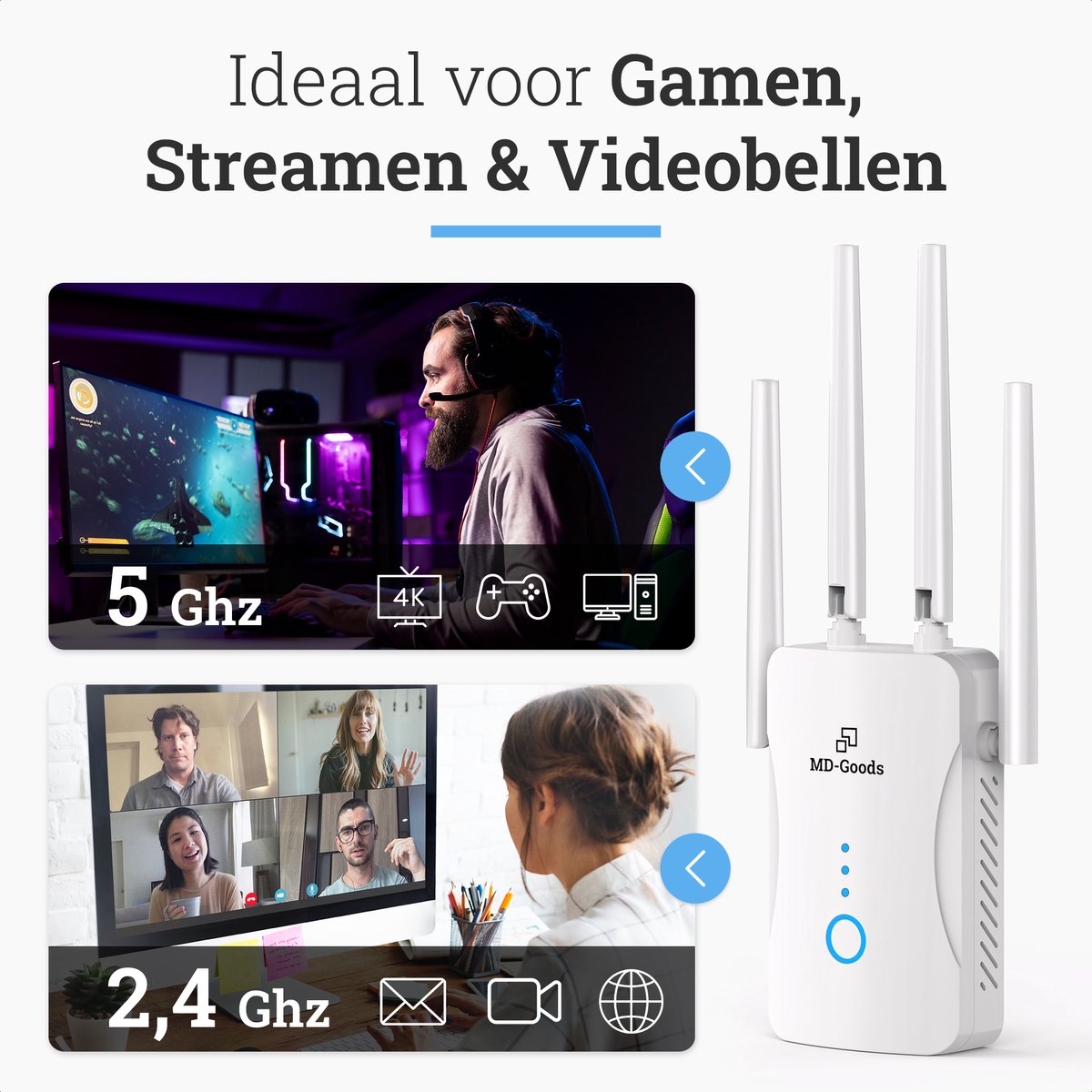 WiFi Versterker Stopcontact - 1200 Mbps - WiFi Repeater - afbeelding 2