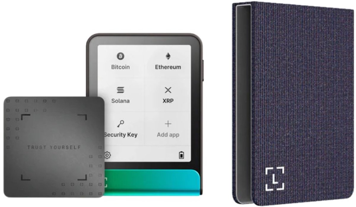 Image of Ledger Flex Oxidate Green + Magnet Folio Party Aubergine - Voordeelbundel - Hardware Wallet set - Magnetische case