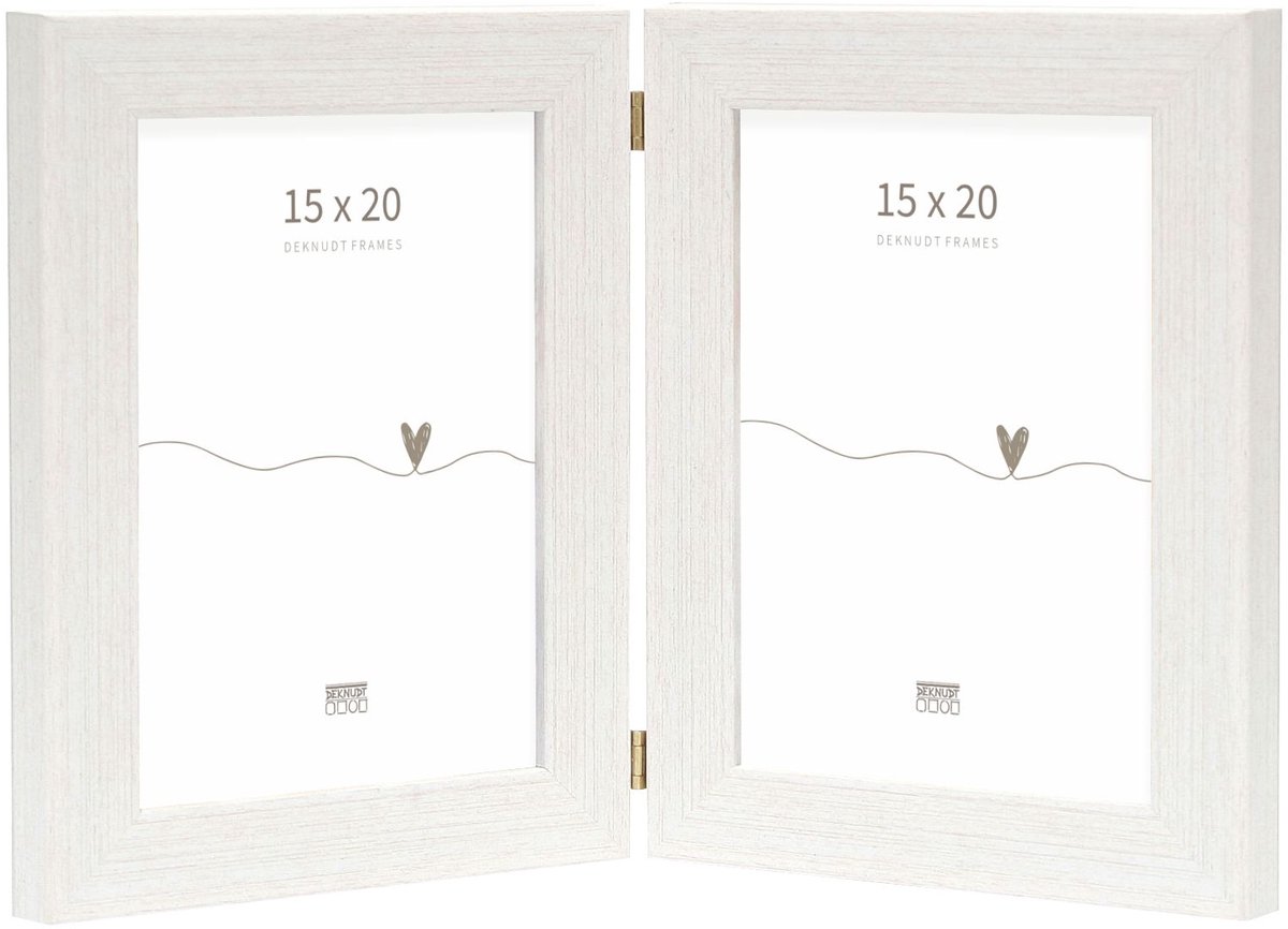 Deknudt Frames fotolijst S41VF1 H2V - wit - tweeluik - 2x 15x20 cm