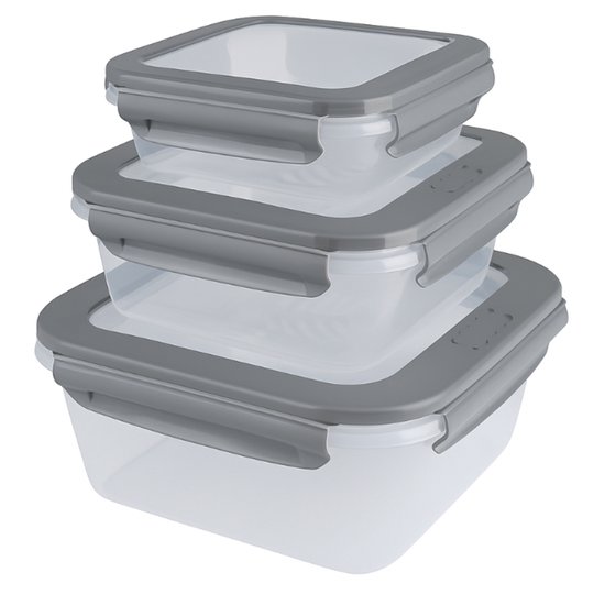 Ernesto® Vershouddozen Set 3-delig – Bewaarbakjes met Deksel – Magnetron & Vaatwasserbestendig – Geschikt voor Diepvries – 0,7L / 1,5L / 3L – Luchtdicht & BPA-vrij