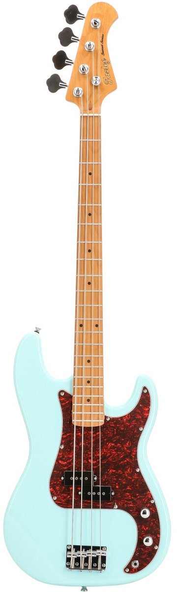Elektrische basgitaar met gigbag Fazley Sunset Series Piranha 4 Sky Blue