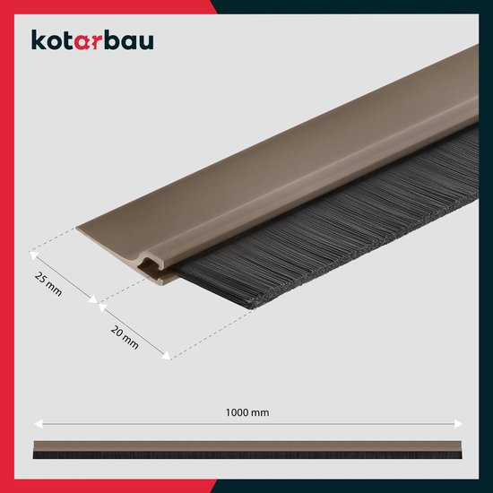 KOTARBAU® Deurborstel, PVC, 1 m, Bruin, 45 mm, Borstelafdichting ...