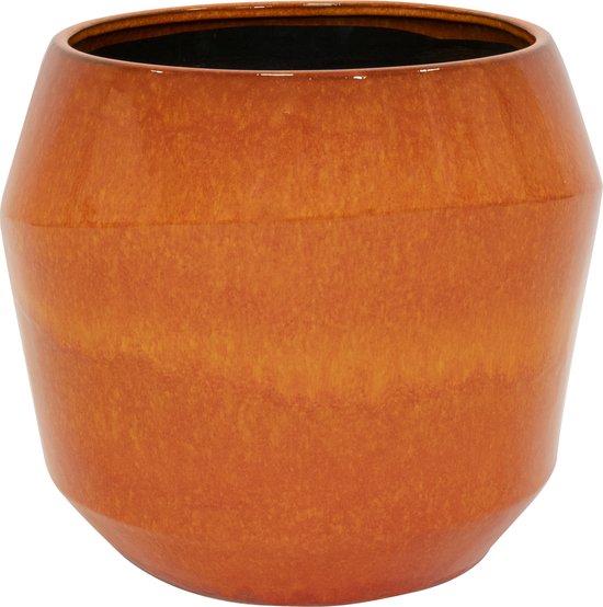 XL Bloempot keramiek marmer groen glans | Woodstock design | Vintage webshop