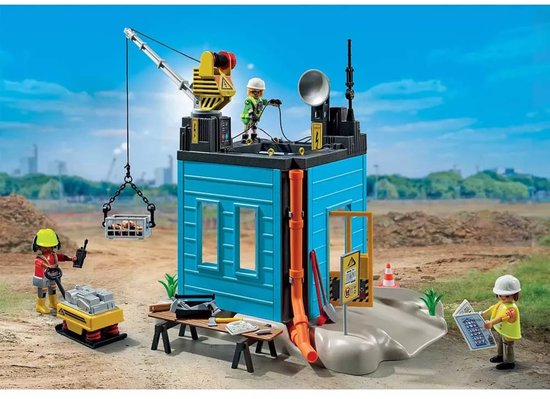 Playmobil 71650 Chantier Et Ouvriers – Grue Mobile + 3 Figurines + 135 Accessoires, Dès 4 Ans
