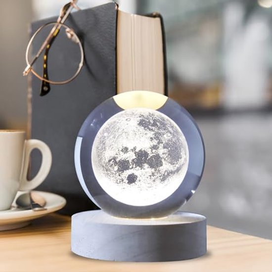 3D Glasbol Nachtlampje met RGB LED voor Kinderen - Fantasy Themed Design van Starry Night — afbeelding 5