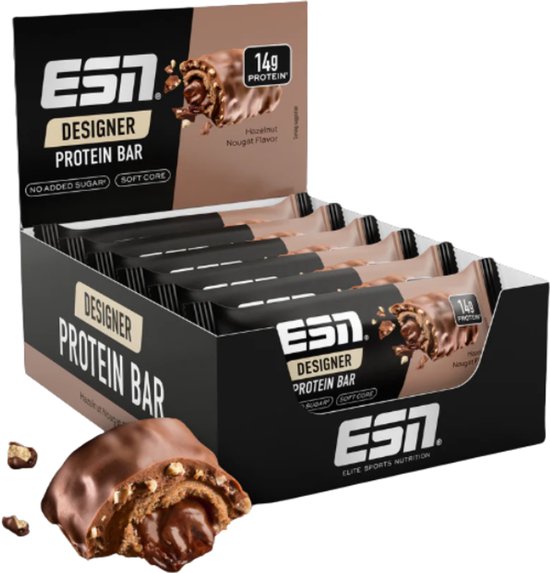 ESN Designer Bar Proteine Repen - Hazelnut Nougat, 12 x 45 g - Ideaal Tussendoortje met 14 g Proteïne van Merkloos — afbeelding 3