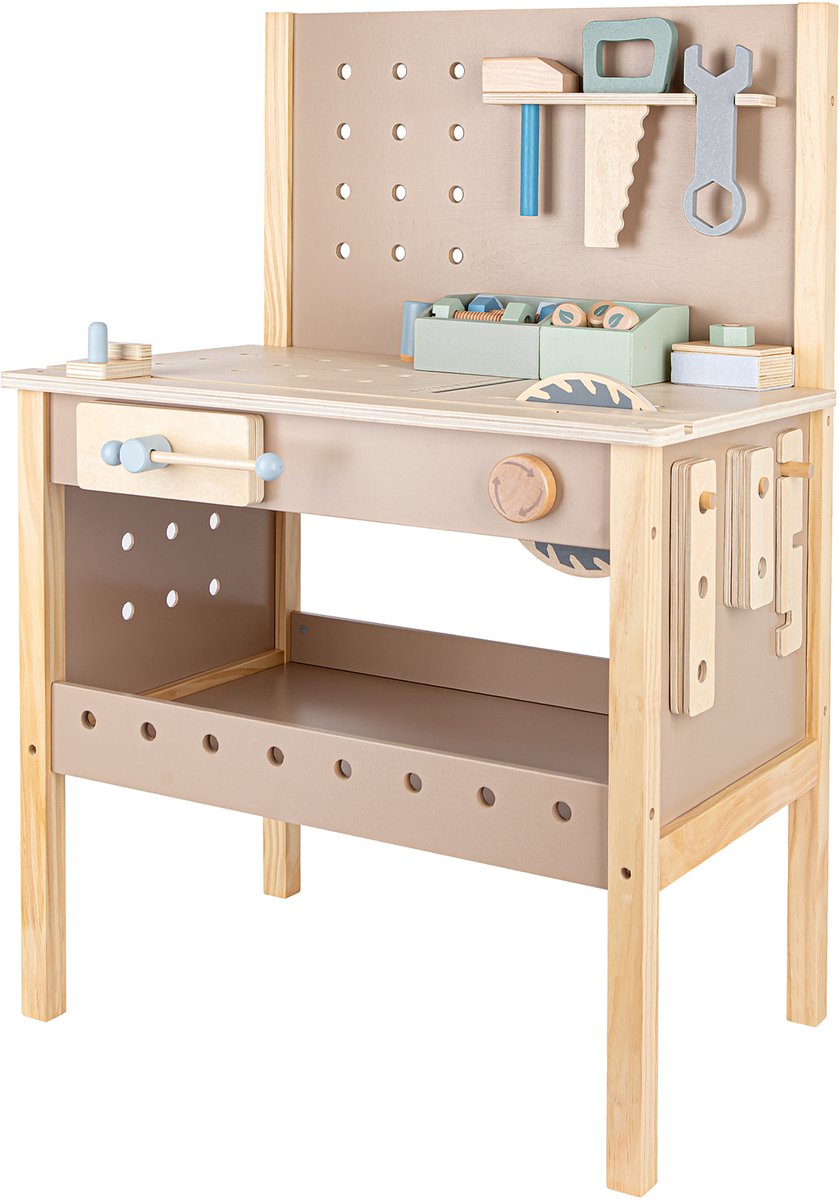 Babiem® Thomas - Werkbank Speelgoed - Incl. Gereedschap - Speelgoed - Gereedschap Speelgoed - Kindergereedschap - kinder werkbank - 55x34x80 cm - Hout