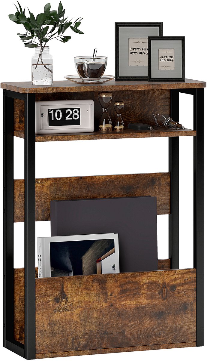 HOMCOM Bijzettafel - Spaanplaat - 46x18x58,5cm - Rustiek Bruin