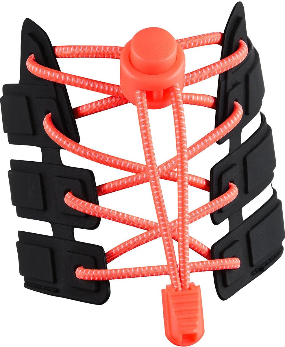 Sneaker Veters 120CM geschikt voor Sneakers - Elastische veters zonder strik - Geschikt voor studenten en volwassenen - Met sterke gesp en snelsluitfunctie (Fluorescerend Oranje)