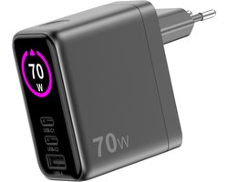 Sitecom - Wall charger - 70W - LED Display - Power Delivery - GaN - Fast Charge