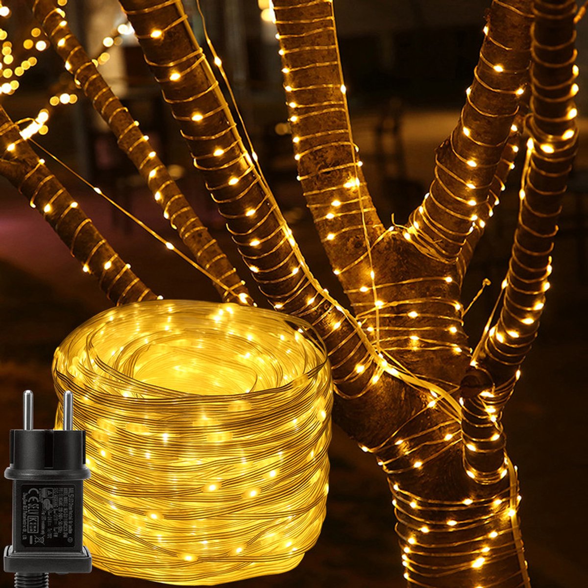 MUPOO Kerstverlichting buiten - 100 meter met 800 LED lampjes - Warm Wit - met timerfunctie - Kerstboomverlichting - IP67 waterdichte - geschikt voor binnen en buiten