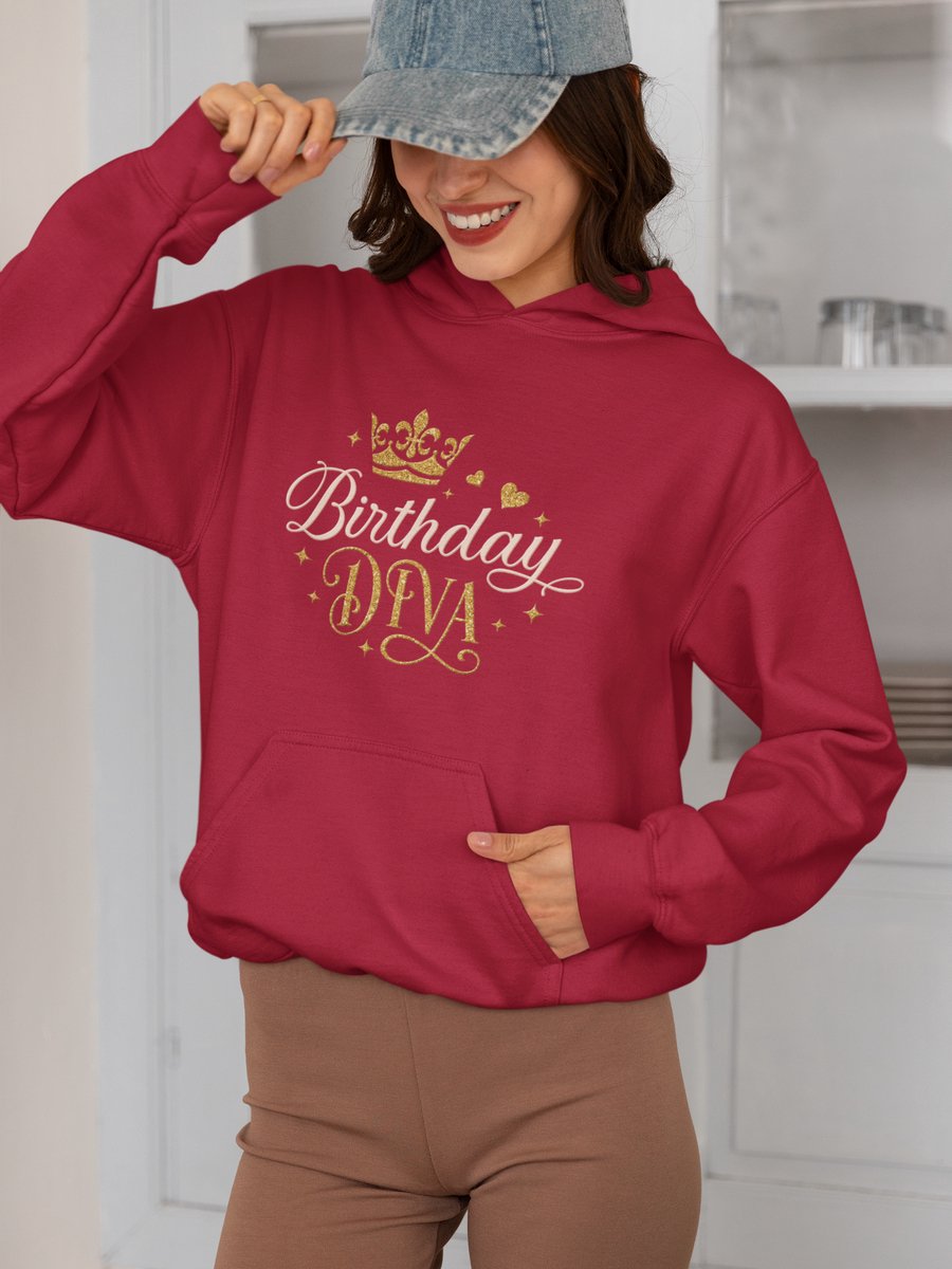 Birthday Diva - Verjaardag Hoodie Rood - Grappig Hoodie - Maat XXL - Verjaardag Cadeau Vrouwen - Limited Edition