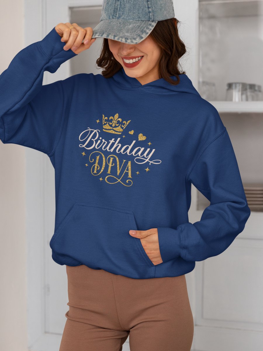 Birthday Diva - Verjaardag Hoodie Navy - Grappig Hoodie - Maat XXL - Verjaardag Cadeau Vrouwen - Limited Edition