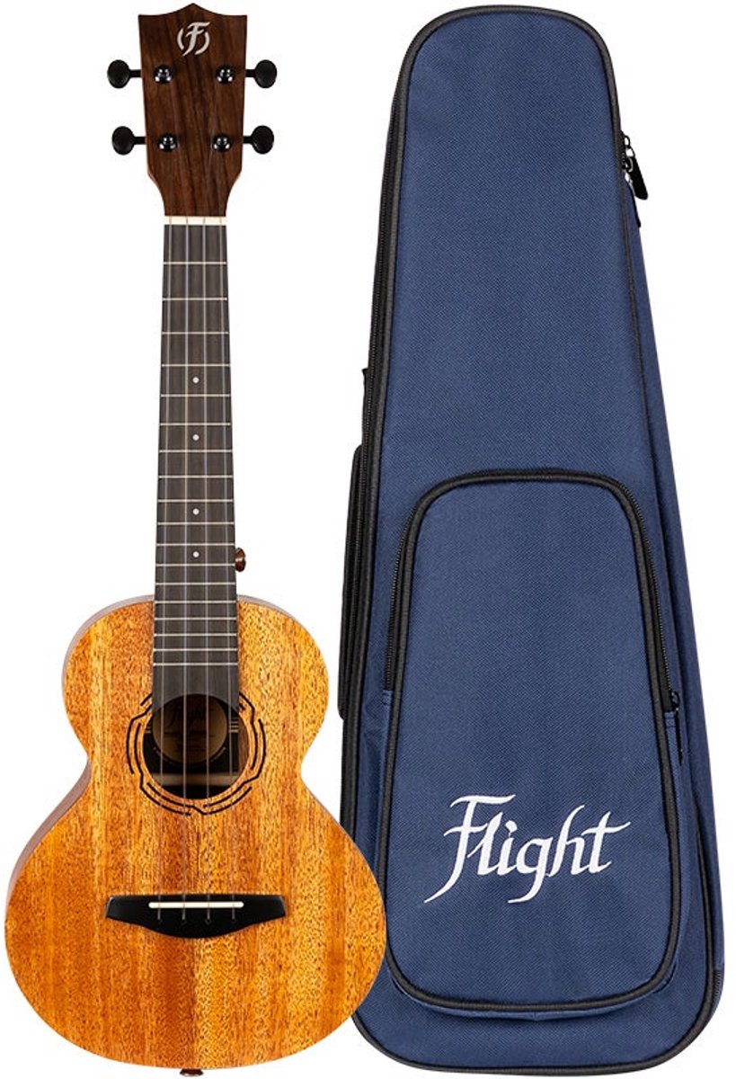 Flight NUC500 Concert Ukulele met Solid Mahogany Top, Rosewood Toets en D’Addario EJ87 Snaren