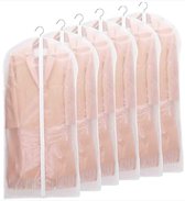 Kledinghoes - Opbergtas - 5 Stuks - 60x140cm - Kledingzak - Kledingzakken met rits - Waterbestendig hoes met opening voor kledinghanger - Kledingbescherming - Transparant - Ademend & Stofdicht