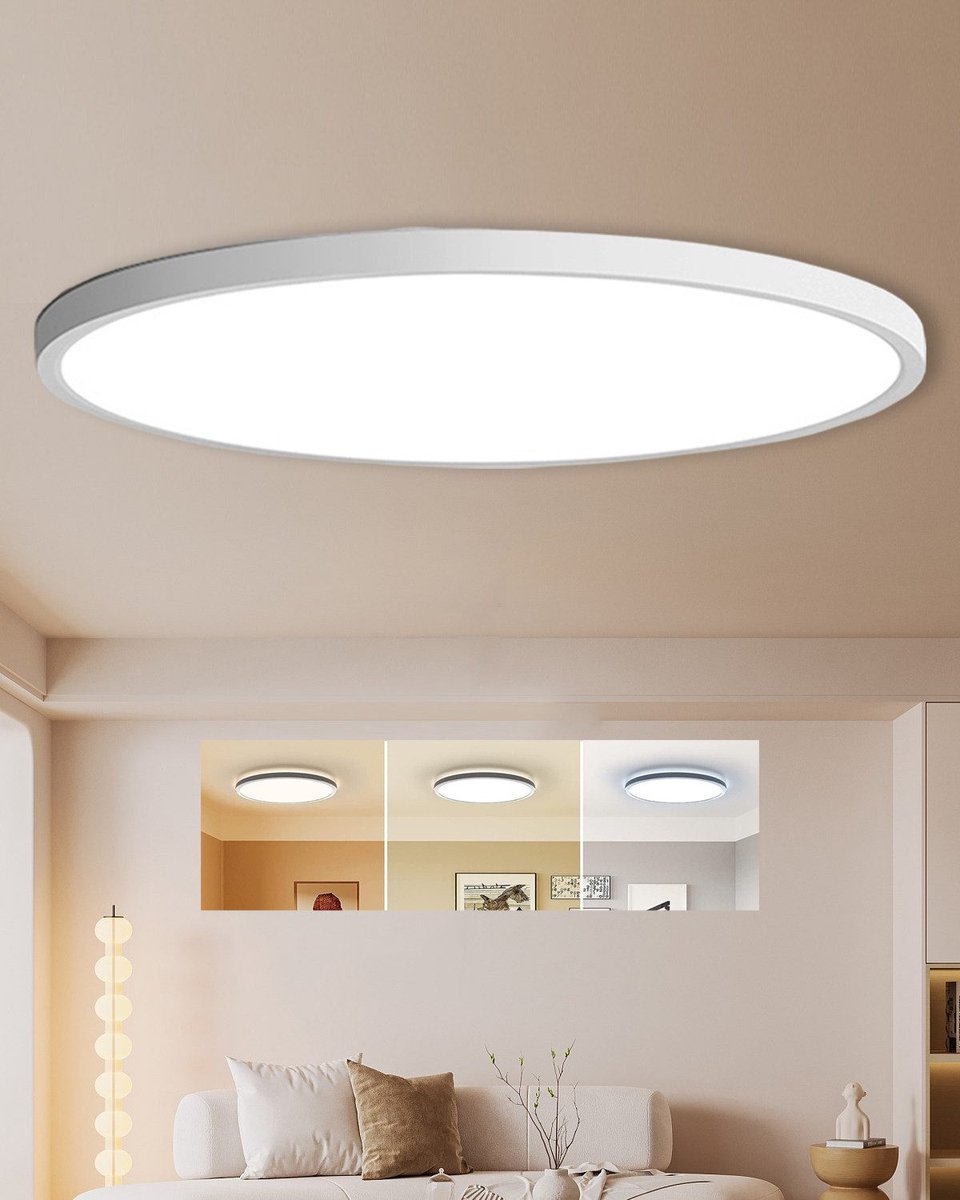 IBETTERTEC LED Plafondlamp Ø23cm Dimbaar - Keuken, Slaapkamer, Badkamer, Gang, Woonkamer - Vaste LED Lichtbron, 3000-6000K, 18W, Inclusief Verlichting
