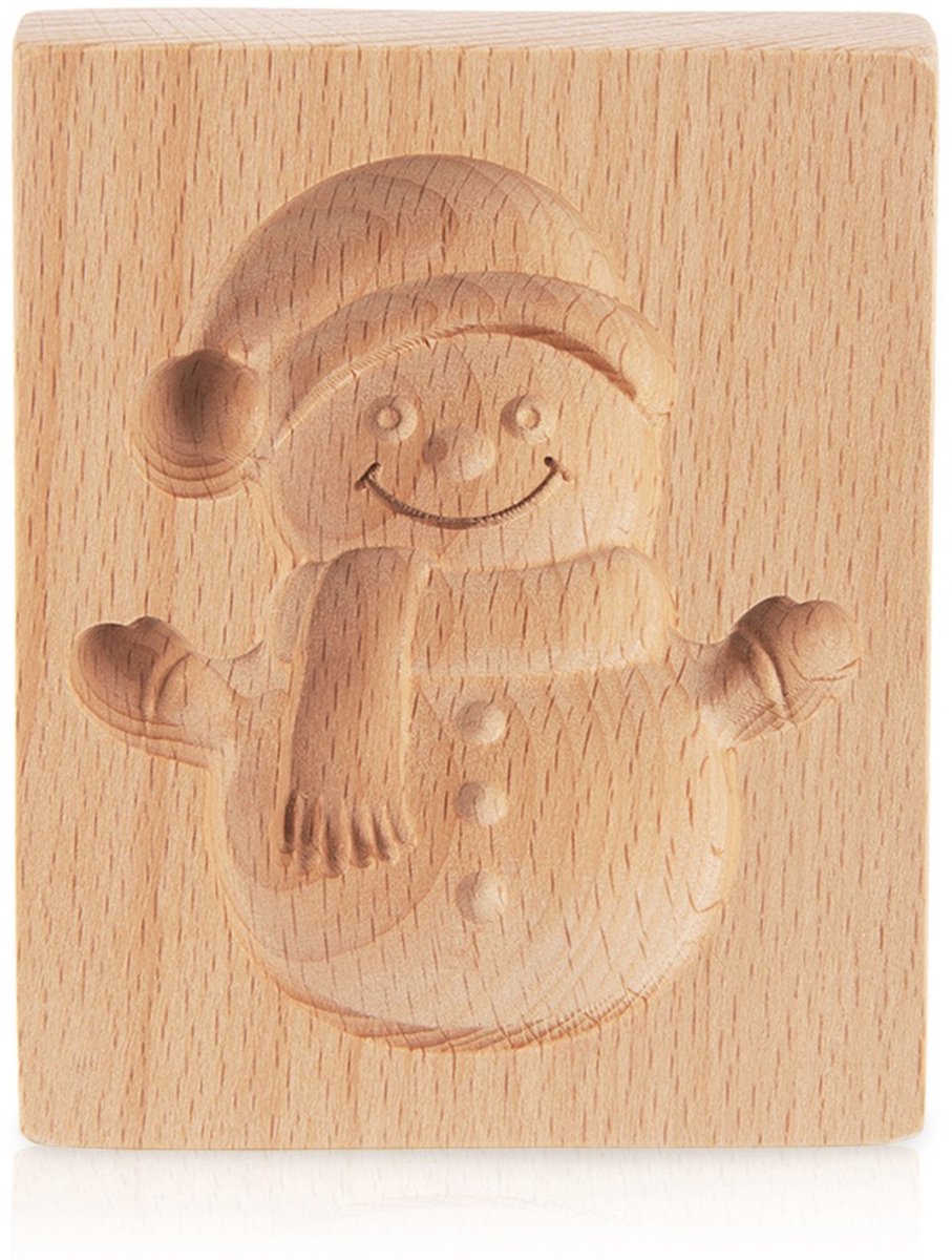 Koekjesvorm Houten Sneeuwpop 11x9,5 cm - Vorm - Bakvorm - Uitsteekvorm voor Koekjes Bakken