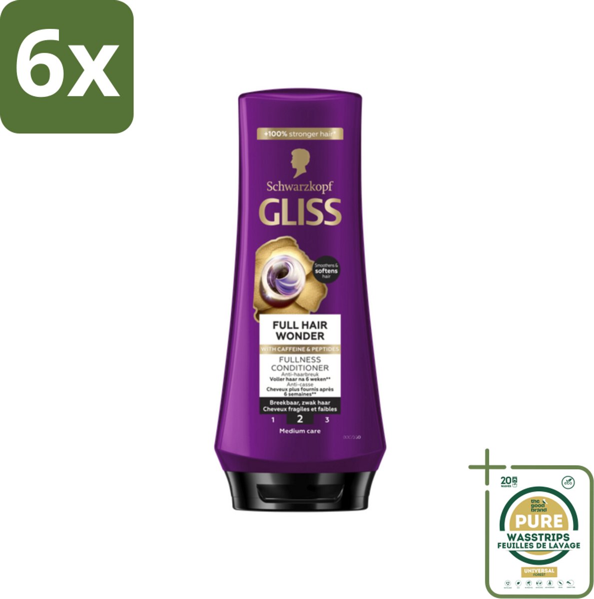 Gliss Conditioner Full Hair Wonder - 200 ml - Voordeelverpakking - 6 stuks - Haarstructuur - Haarbreuk