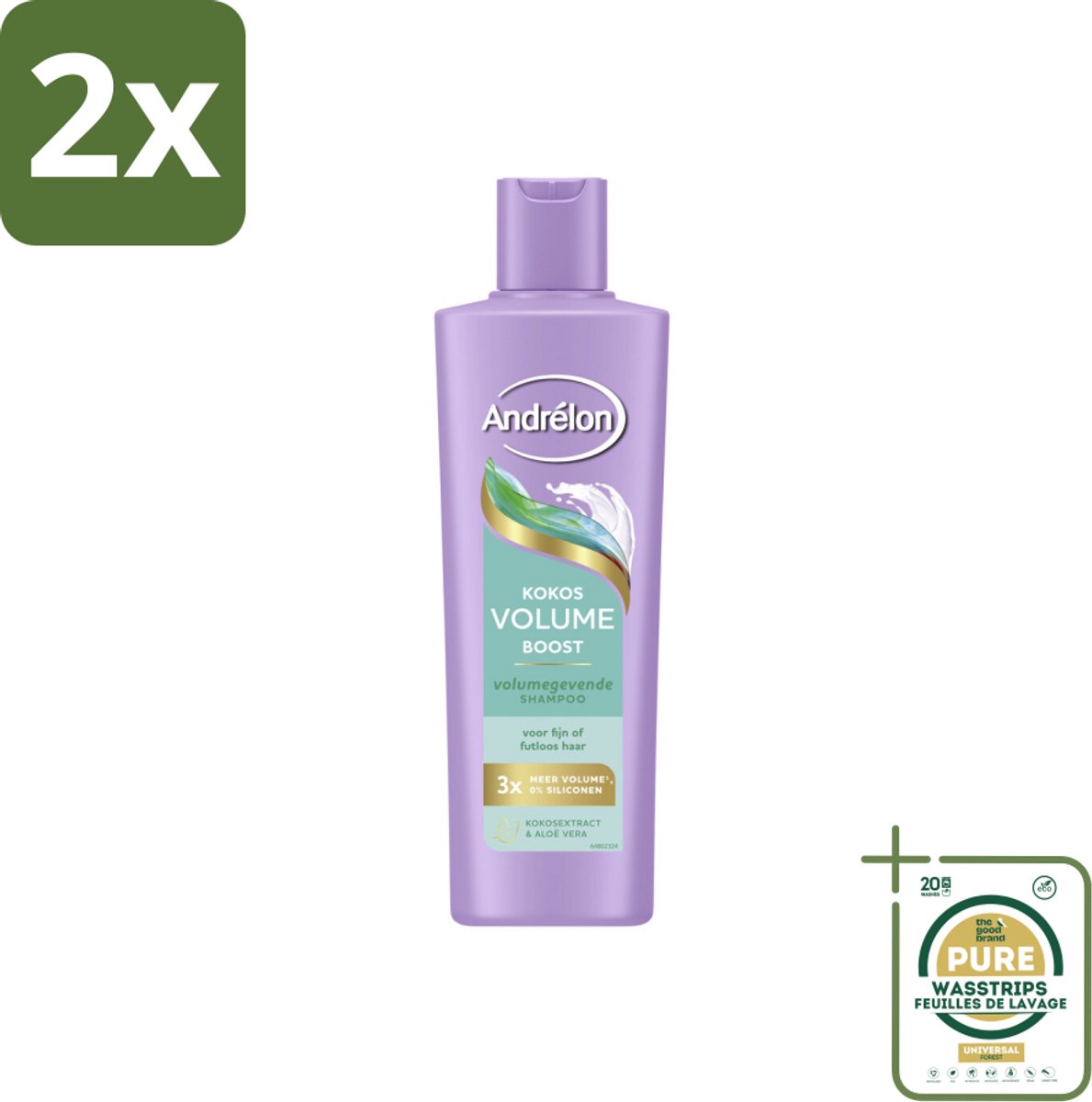 Andrélon – Shampoo – Volume Boost – 250 ml - Voordeelverpakking - 2 stuks - Volume boost - Fijn haar