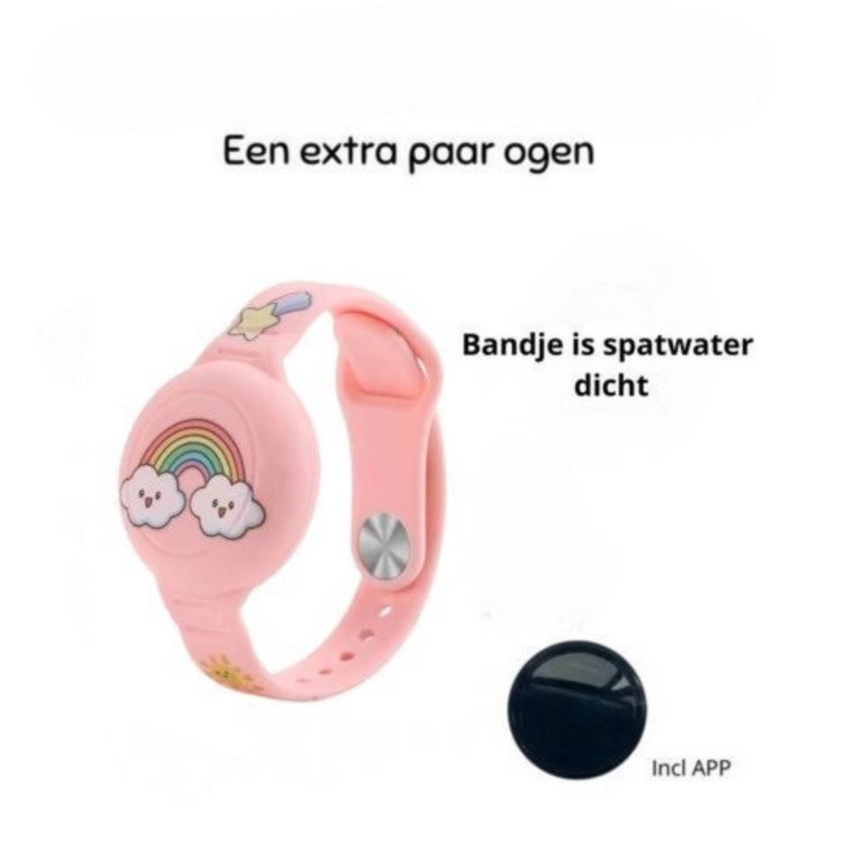 Waterdichte GPS Armband voor Kinderen + GPS - Verstelbaar, Siliconen GPS Tracker Houder - Roze