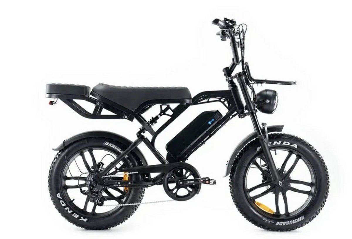 V20 Pro 2025| Elektrische Fatbike | 250W | Zwart | E-Bike | met voorrek | Hydraulische remmen | met achterzitje | gemonteerd - V20 - €1.099,00