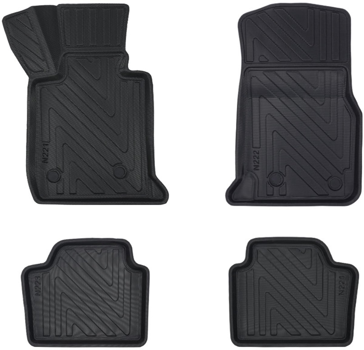 Rubbermatten BMW 4-serie F36 Gran Coupe 2014-2020 (complete set) - Premium carbonlook