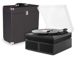 Retro platenspeler met platenkoffer - Fenton RP165B - Met Bluetooth en speakers - Zwart